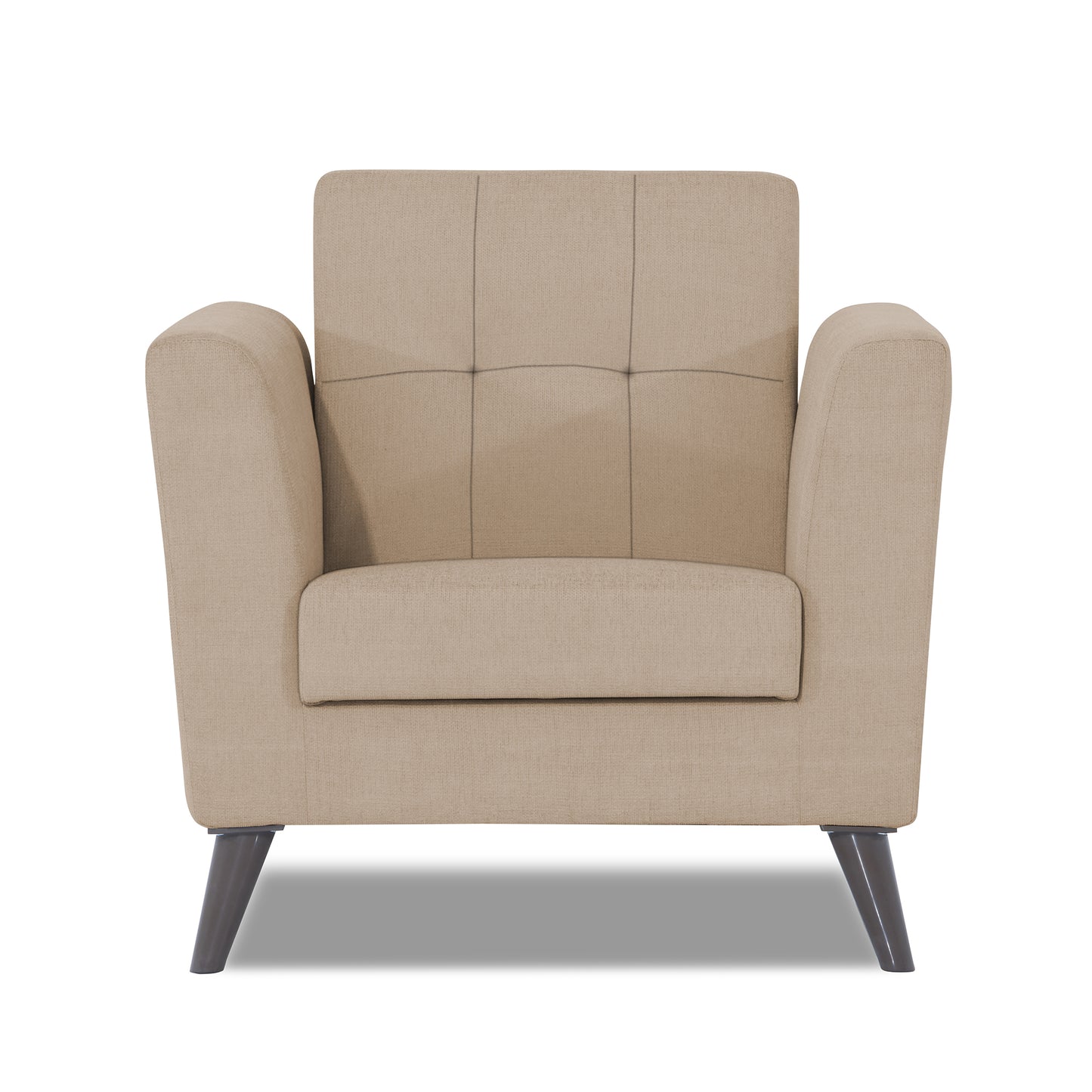Adorn India Dannis 1 Seater Sofa (Beige) (3 Year Warranty)