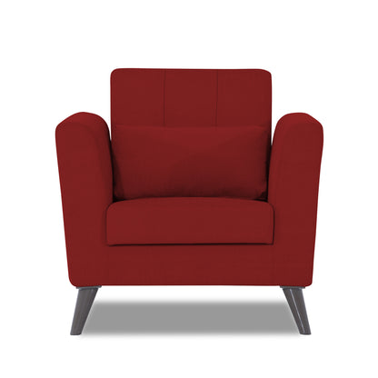 Adorn India Daniel 1 Seater Sofa (Red) (3 Year Warranty)