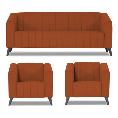 Adorn India Premium Laurel 3+1+1 5 Seater Sofa Set (Rust) (3 Year Warranty)
