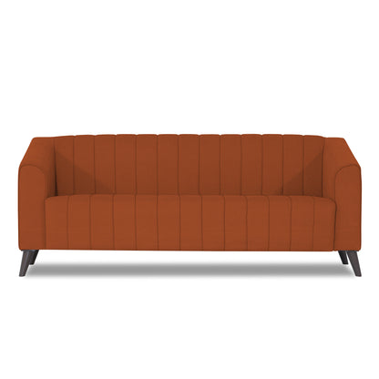 Adorn India Premium Laurel 3 Seater Sofa (Rust)(3 Year Warranty)