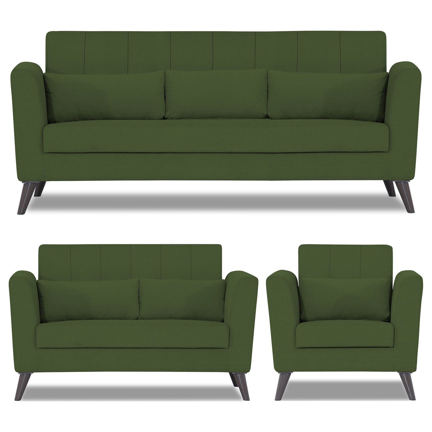 Adorn India Daniel 3+2+1 6 Seater Sofa Set (Green) (3 Year Warranty)