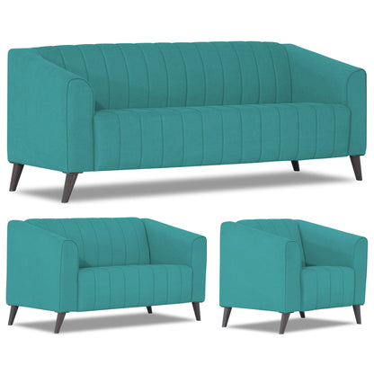 Adorn India Premium Laurel 3+2+1 6 Seater Sofa Set (Aqua Blue) (3 Year Warranty)