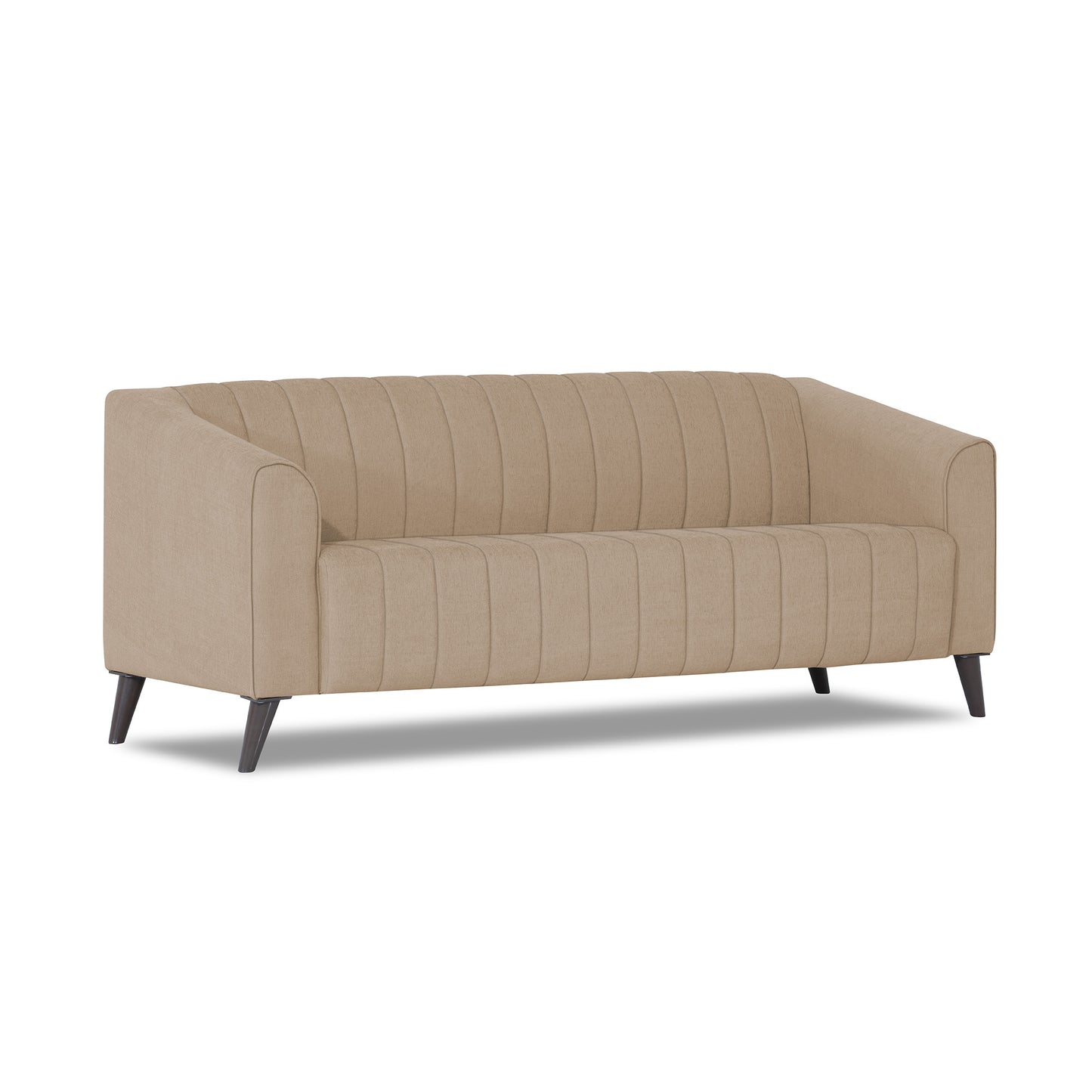 Adorn India Premium Laurel 3 Seater Sofa (Beige) (3 Year Warranty)