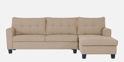 Adorn India Moris L Shape 6 Seater Sofa Set RHS (Beige) (3 Year Warranty)