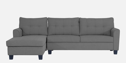 Adorn India Moris L Shape 6 Seater Sofa Set LHS (Grey) (3 Year Warranty)
