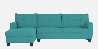 Adorn India Moris L Shape 6 Seater Sofa Set LHS (Aqua Blue) (3 Year Warranty)