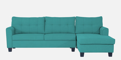 Adorn India Moris L Shape 6 Seater Sofa Set RHS (Aqua Blue) (3 Year Warranty)