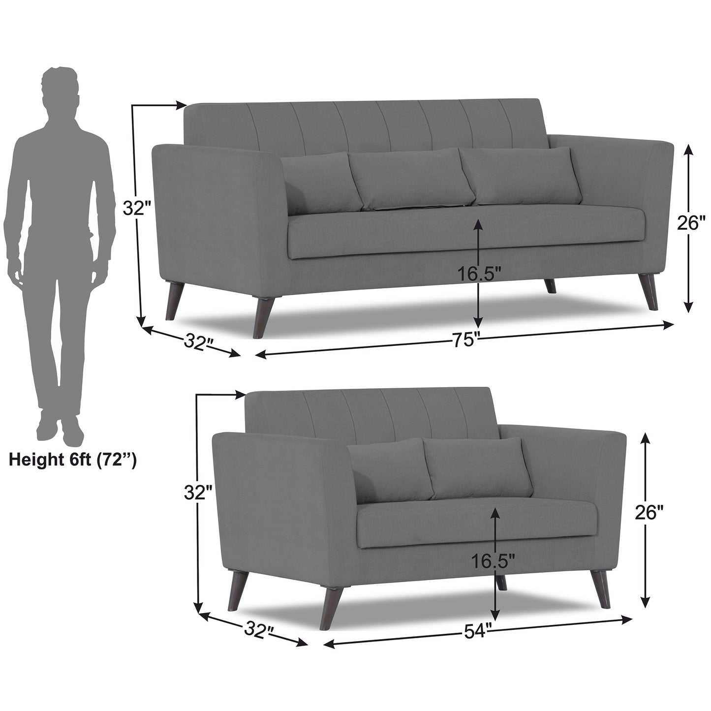 Adorn India Daniel 3+2 5 Seater Sofa Set
