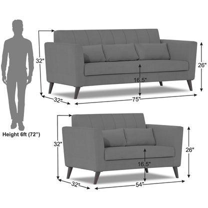 Adorn India Daniel 3+2 5 Seater Sofa Set