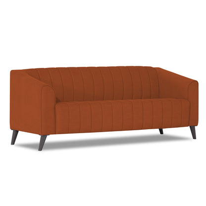 Adorn India Premium Laurel 3 Seater Sofa (Rust)(3 Year Warranty)