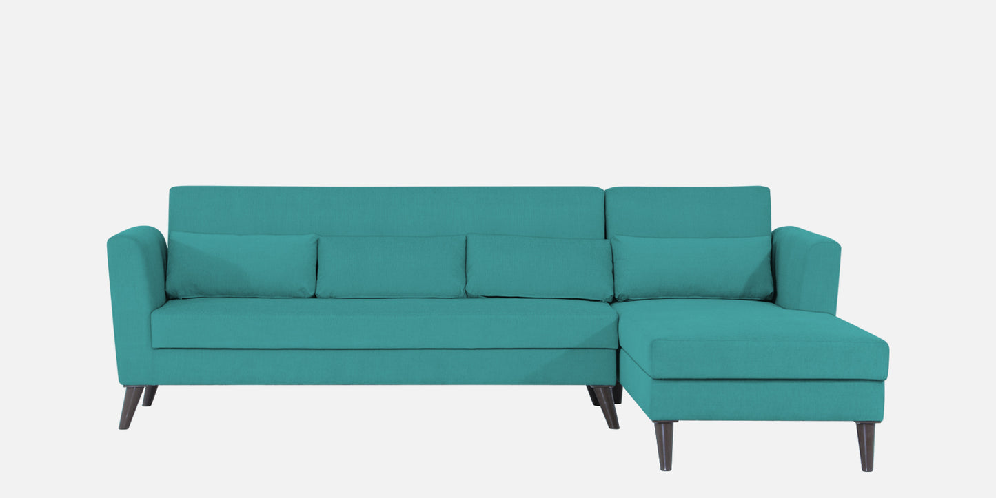 Adorn India Daniel L Shape 6 Seater Sofa Set RHS (Aqua Blue) (3 Year Warranty)