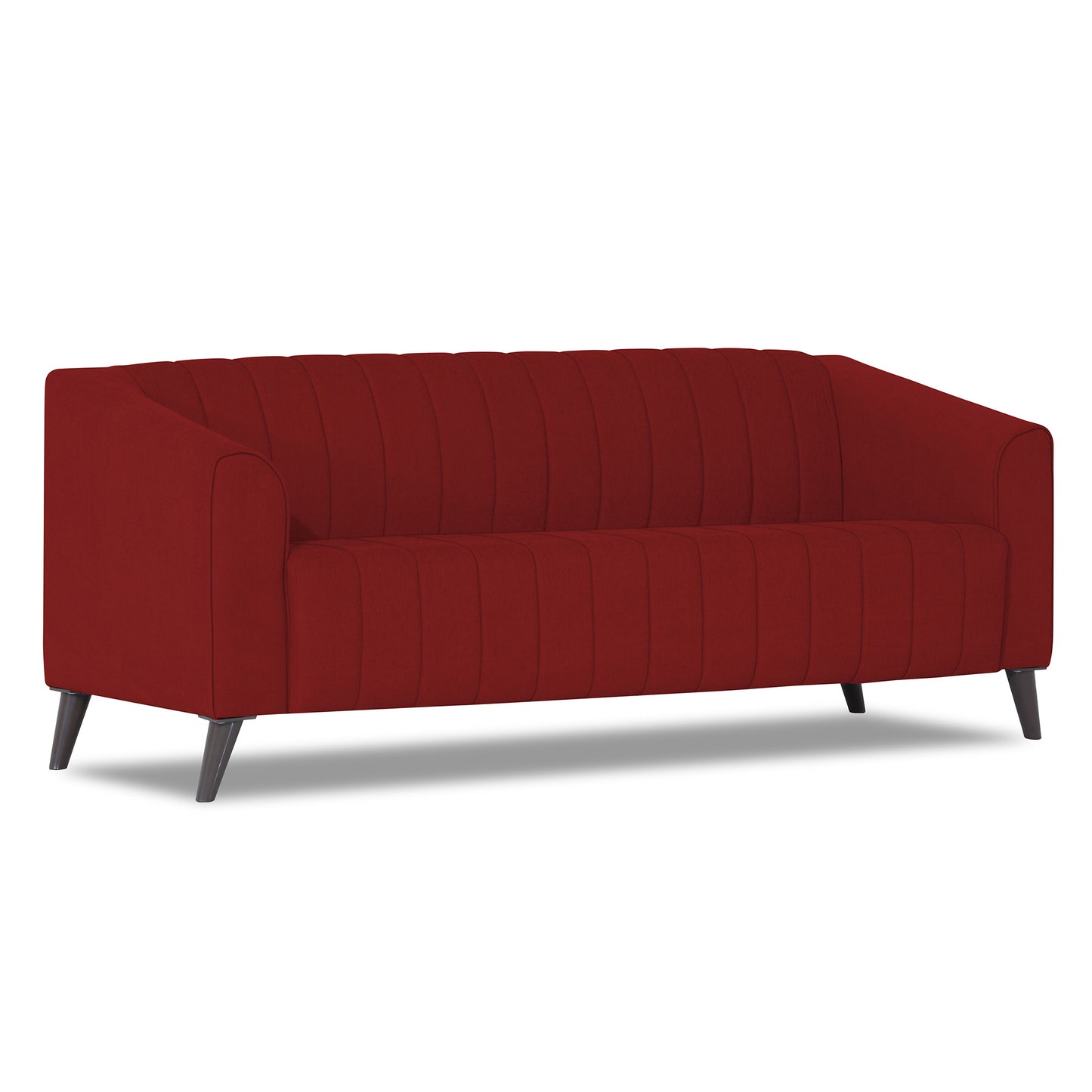 Adorn India Premium Laurel 3 Seater Sofa (Red) (3 Year Warranty)
