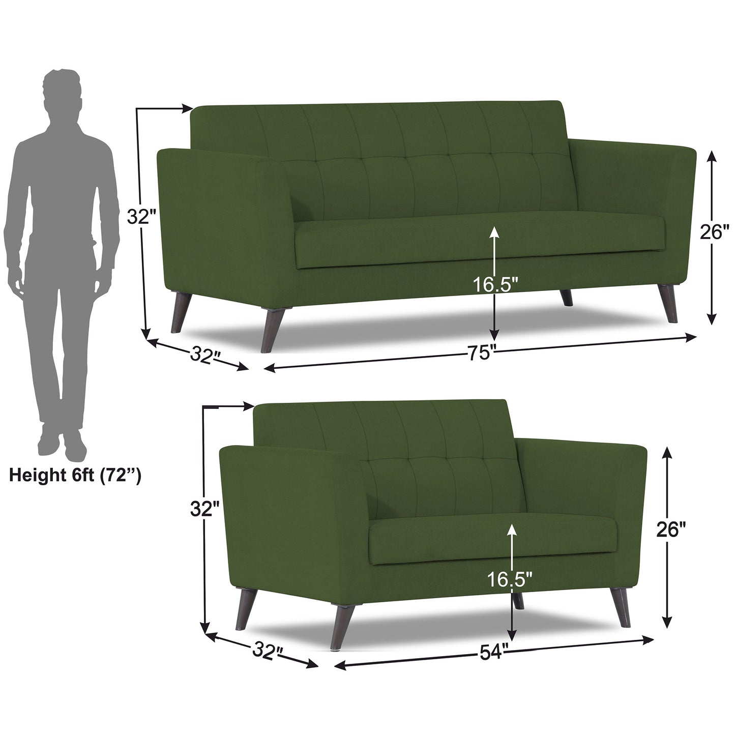 Adorn India Dannis 3+2 5 Seater Sofa Set