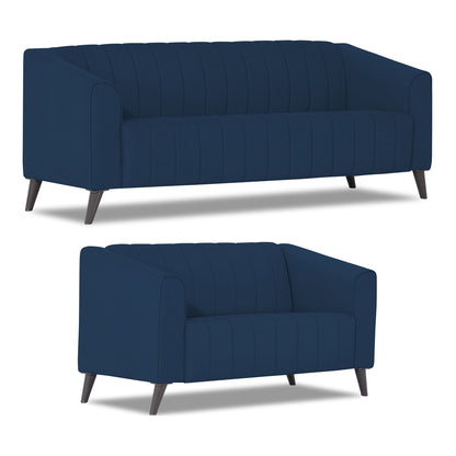 Adorn India Premium Laurel 3+2 5 Seater Sofa Set (Blue) (3 Year Warranty)