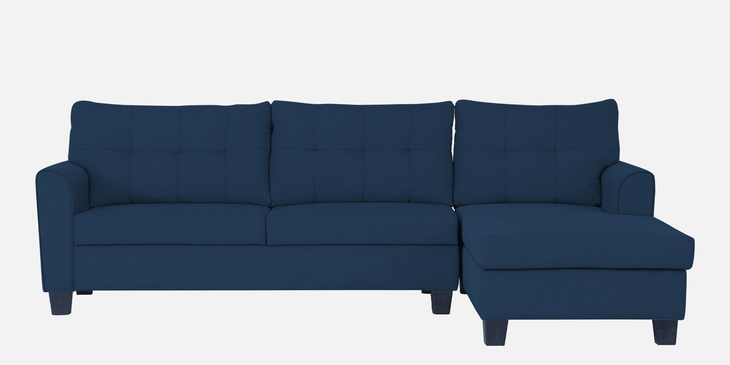 Adorn India Moris L Shape 6 Seater Sofa Set RHS (Blue) (3 Year Warranty)