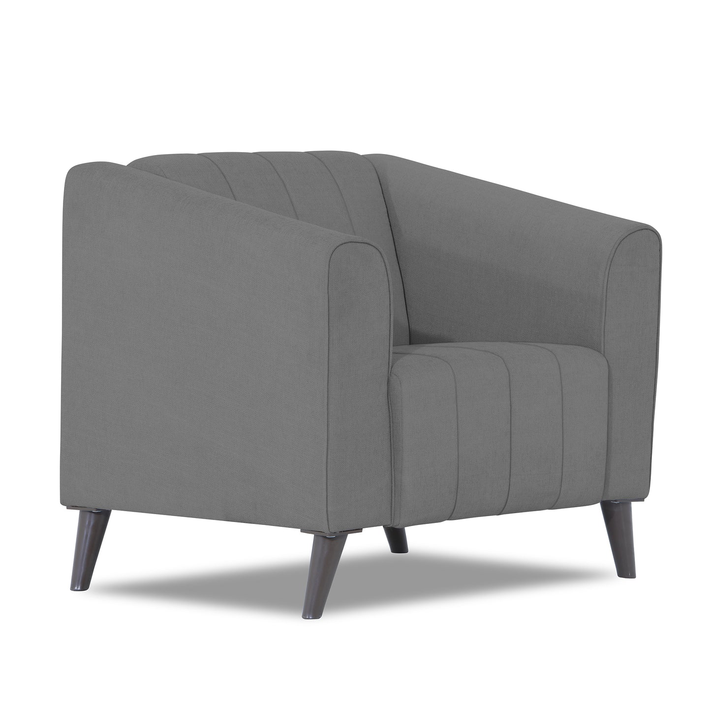 Adorn India Premium Laurel 1 Seater Sofa (Grey) (3 Year Warranty)