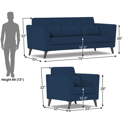 Adorn India Daniel 3+1+1 5 Seater Sofa Set