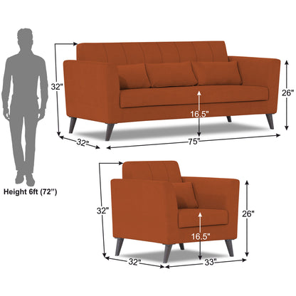Adorn India Daniel 3+1+1 5 Seater Sofa Set