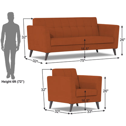 Adorn India Dannis 3+1+1 5 Seater Sofa Set
