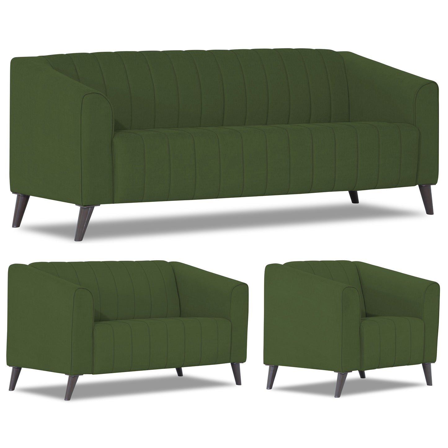 Adorn India Premium Laurel 3+2+1 6 Seater Sofa Set (Green) (3 Year Warranty)