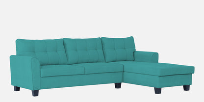 Adorn India Moris L Shape 6 Seater Sofa Set RHS (Aqua Blue) (3 Year Warranty)