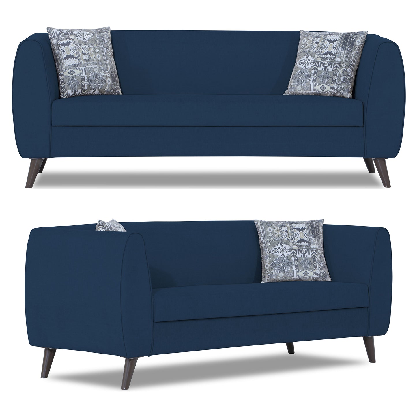 Adorn India Mason 3+2+1 6 Seater Sofa Set (Aqua Blue)
