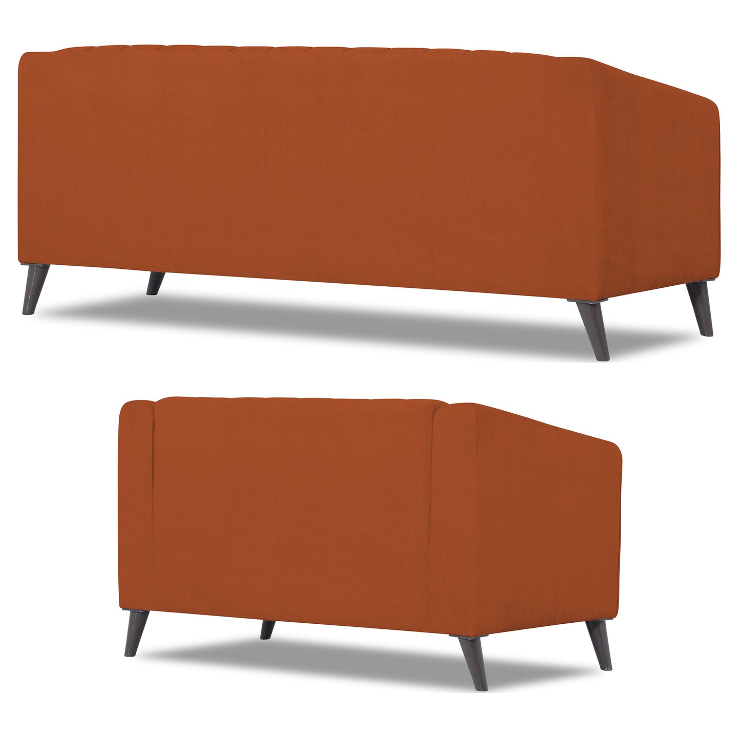 Adorn India Premium Laurel 3+2 5 Seater Sofa Set (Rust) (3 Year Warranty)