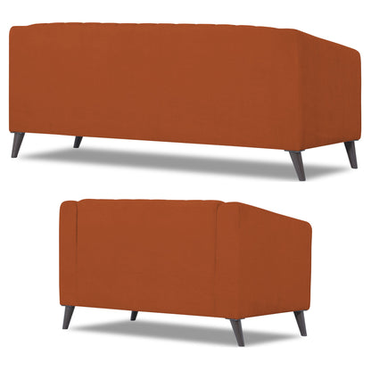 Adorn India Premium Laurel 3+2 5 Seater Sofa Set (Rust) (3 Year Warranty)