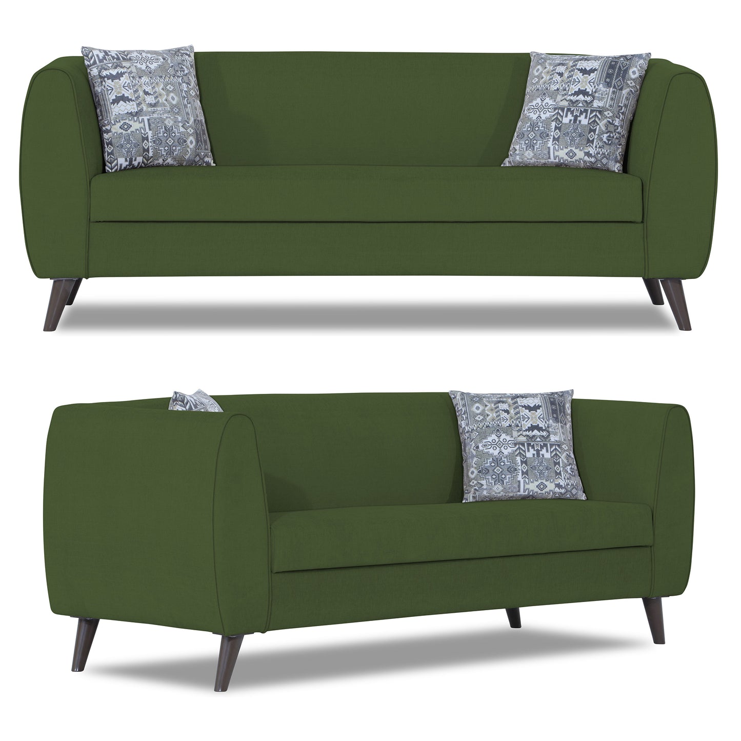 Adorn India Mason 3+2 5 Seater Sofa Set (Aqua Blue)