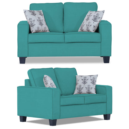 Adorn India Camden 3+2+1 6 Seater Sofa Set (Aqua Blue) (3 Year Warranty)