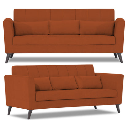 Adorn India Daniel 3+2+1 6 Seater Sofa Set (Rust) (3 Year Warranty)