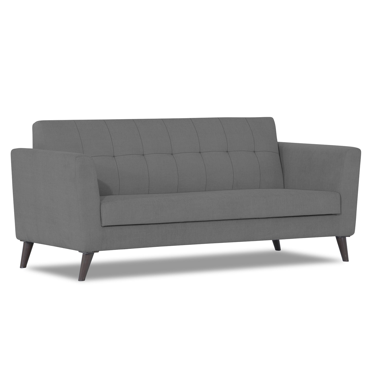 Adorn India Dannis 3 Seater Sofa (Grey) (3 Year Warranty)