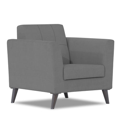 Adorn India Dannis 1 Seater Sofa (Grey) (3 Year Warranty)