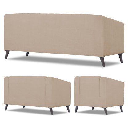 Adorn India Premium Laurel 3+2+1 6 Seater Sofa Set (Beige) (3 Year Warranty)