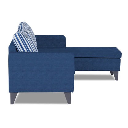 Adorn India Abington Stripes L Shape 5 Seater Sofa Set LHS (Blue) (3 Year Warranty)