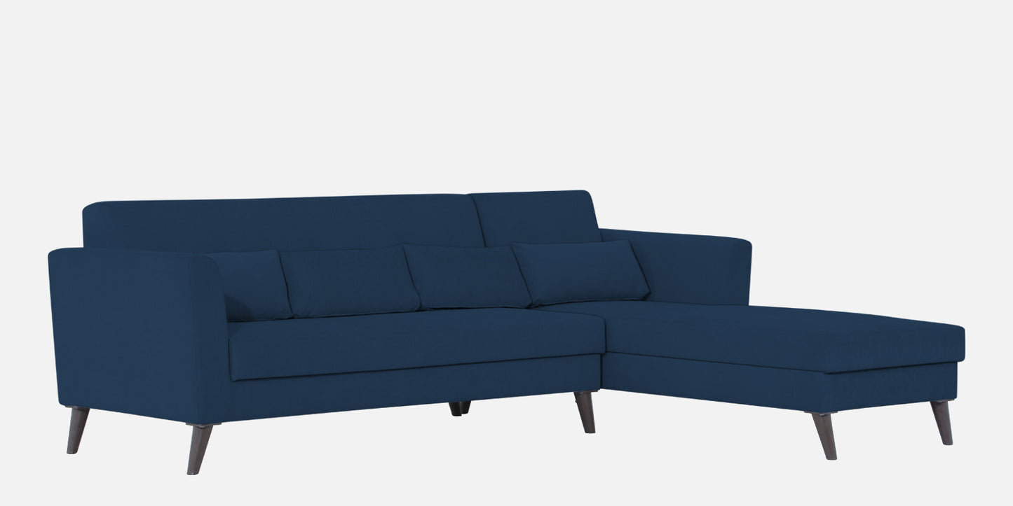 Adorn India Daniel L Shape 6 Seater Sofa Set RHS (Blue) (3 Year Warranty)