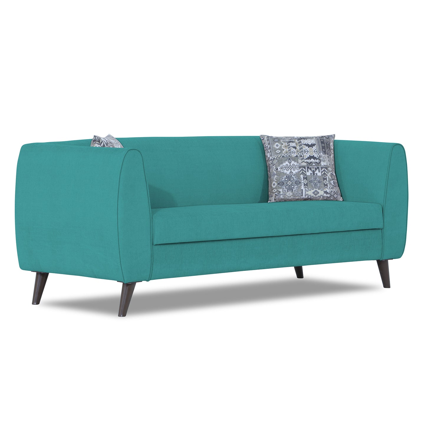 Adorn India Mason 3 Seater Sofa (Aqua Blue)
