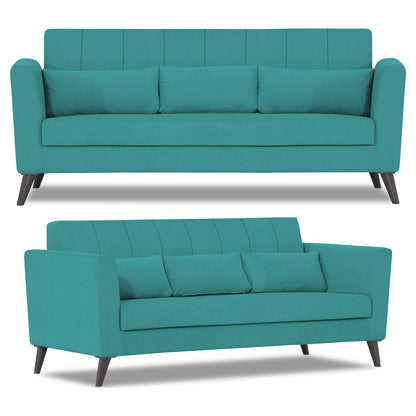 Adorn India Daniel 3+2+1 6 Seater Sofa Set (Aqua Blue) (3 Year Warranty)
