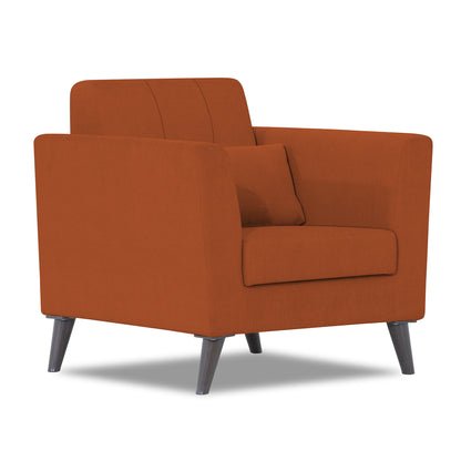Adorn India Daniel 1 Seater Sofa (Rust) (3 Year Warranty)