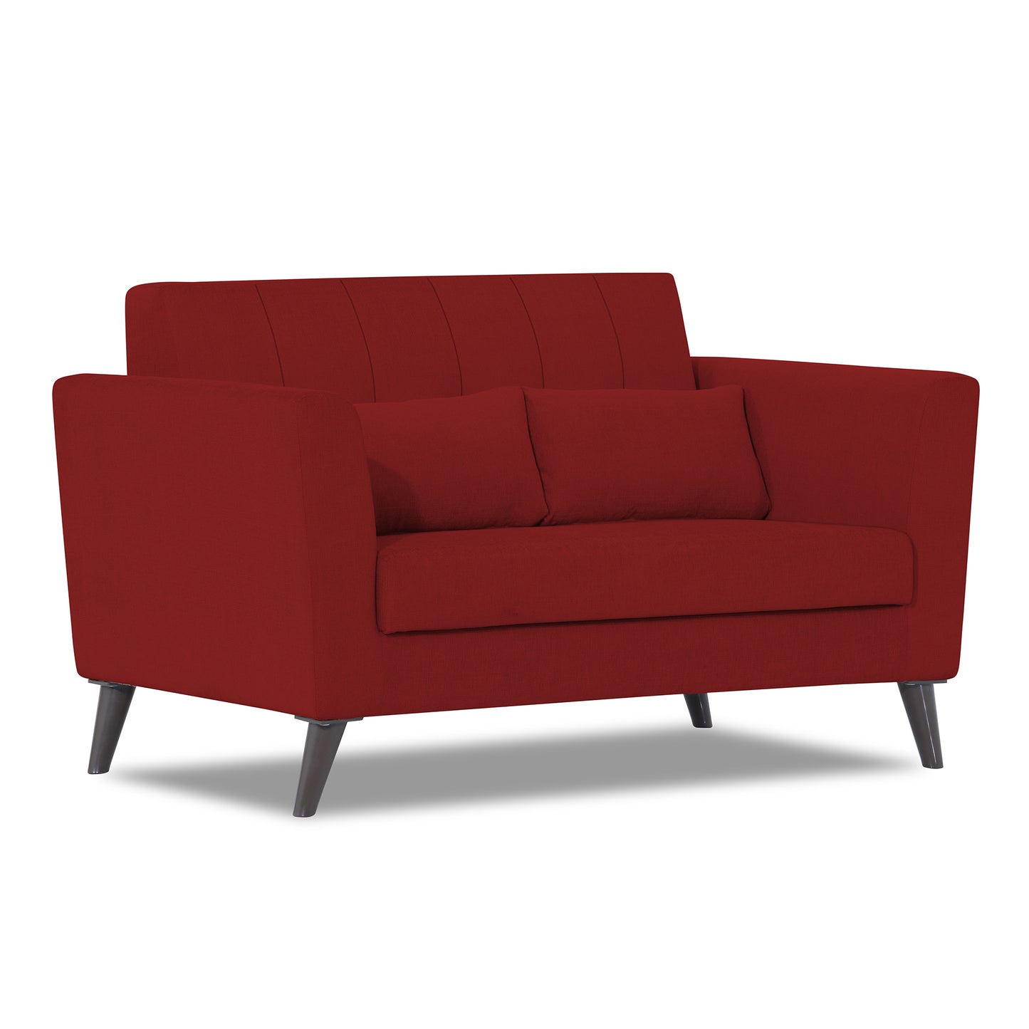 Adorn India Daniel 2 Seater Sofa (Red) (3 Year Warranty)