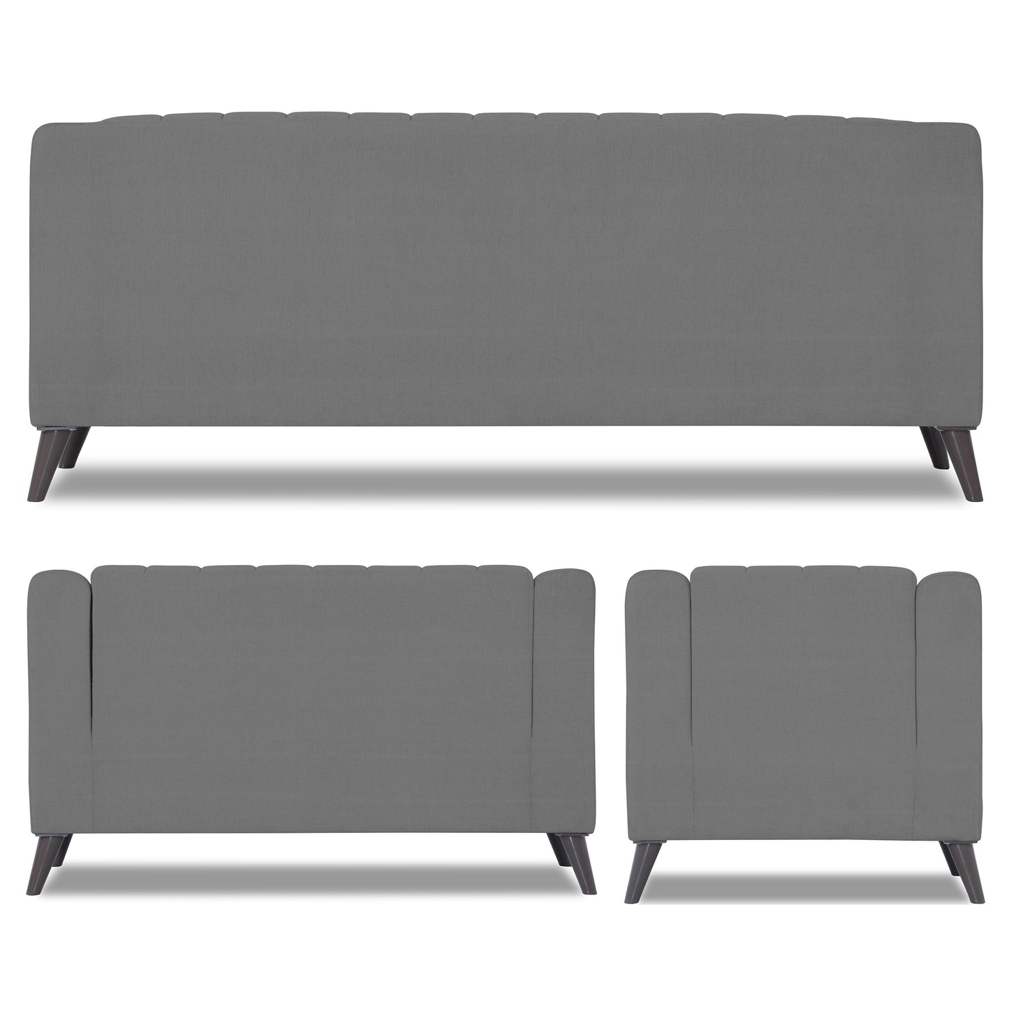 Adorn India Premium Laurel 3+2+1 6 Seater Sofa Set (Grey) (3 Year Warranty)
