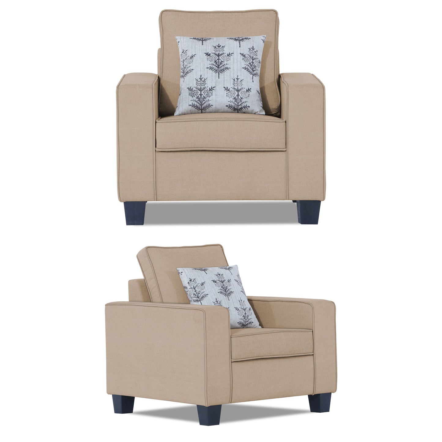 Adorn India Camden 3+2+1 6 Seater Sofa Set (Aqua Blue) (3 Year Warranty)