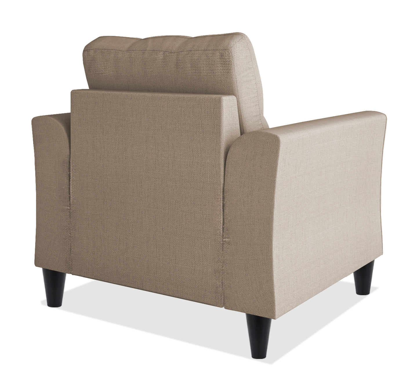Adorn India Maddox Tufted 1 Seater Sofa (Beige) (3 Year Warranty)