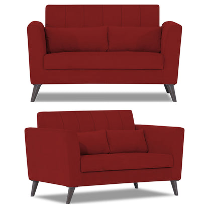 Adorn India Daniel 3+2 5 Seater Sofa Set (Red) (3 Year Warranty)
