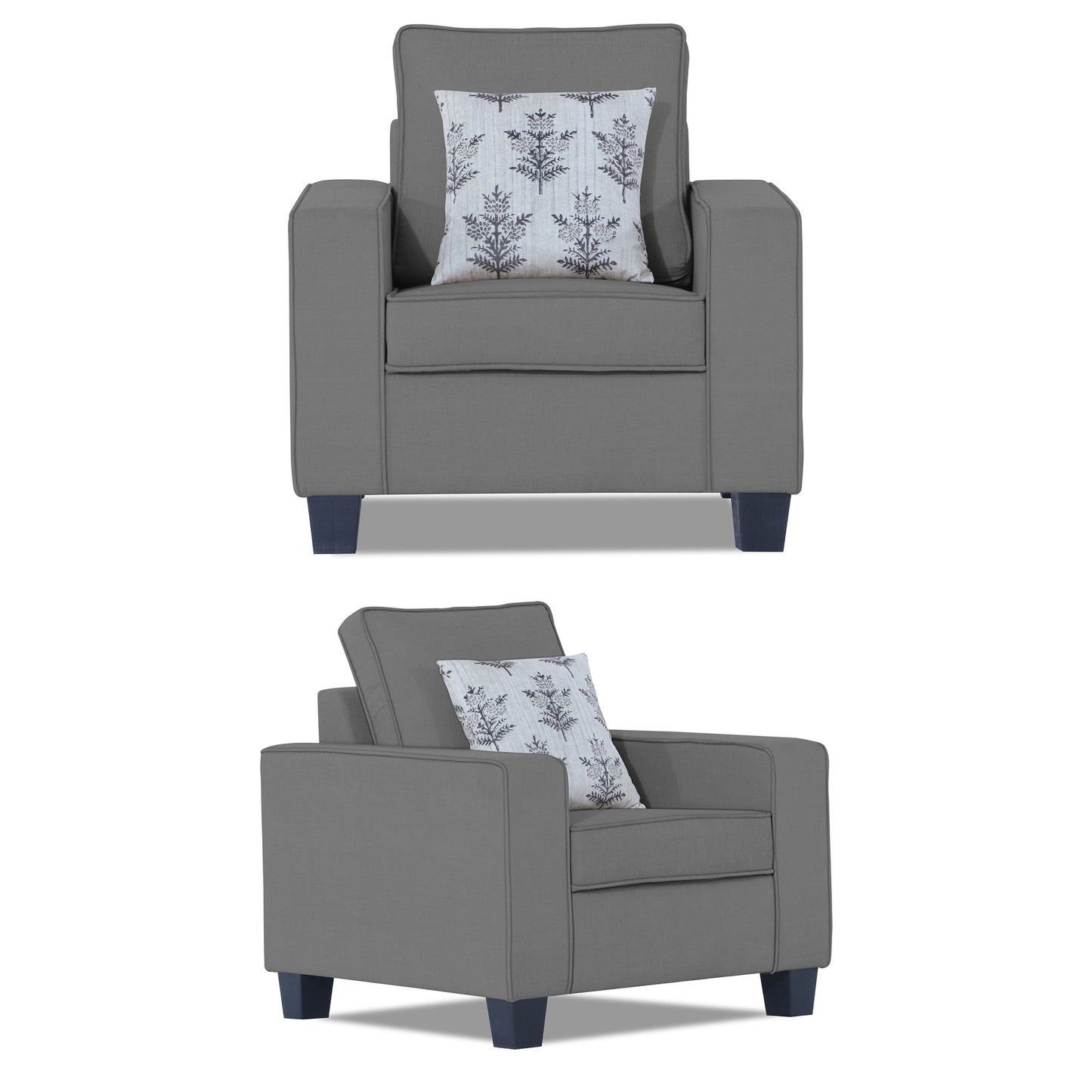 Adorn India Camden 3+2+1 6 Seater Sofa Set (Aqua Blue) (3 Year Warranty)
