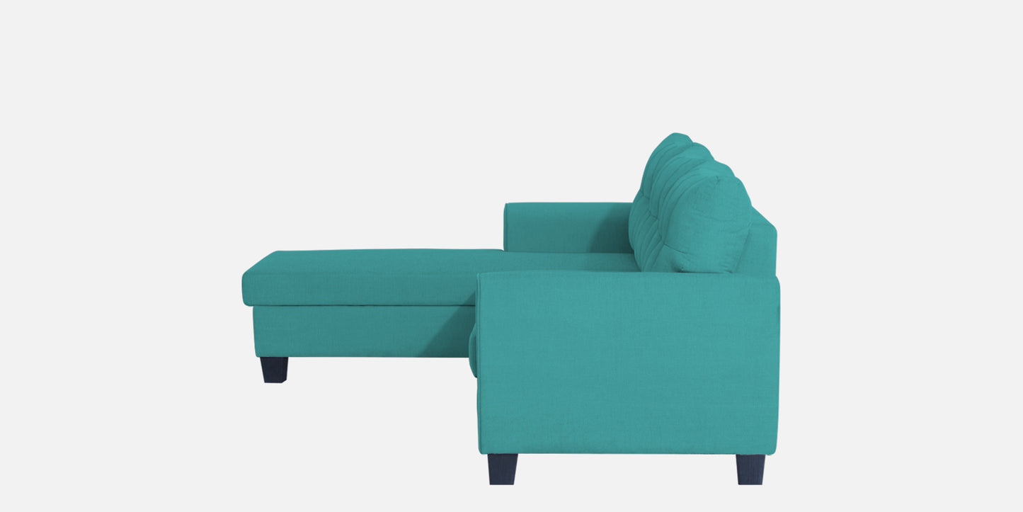 Adorn India Moris L Shape 6 Seater Sofa Set LHS (Aqua Blue) (3 Year Warranty)