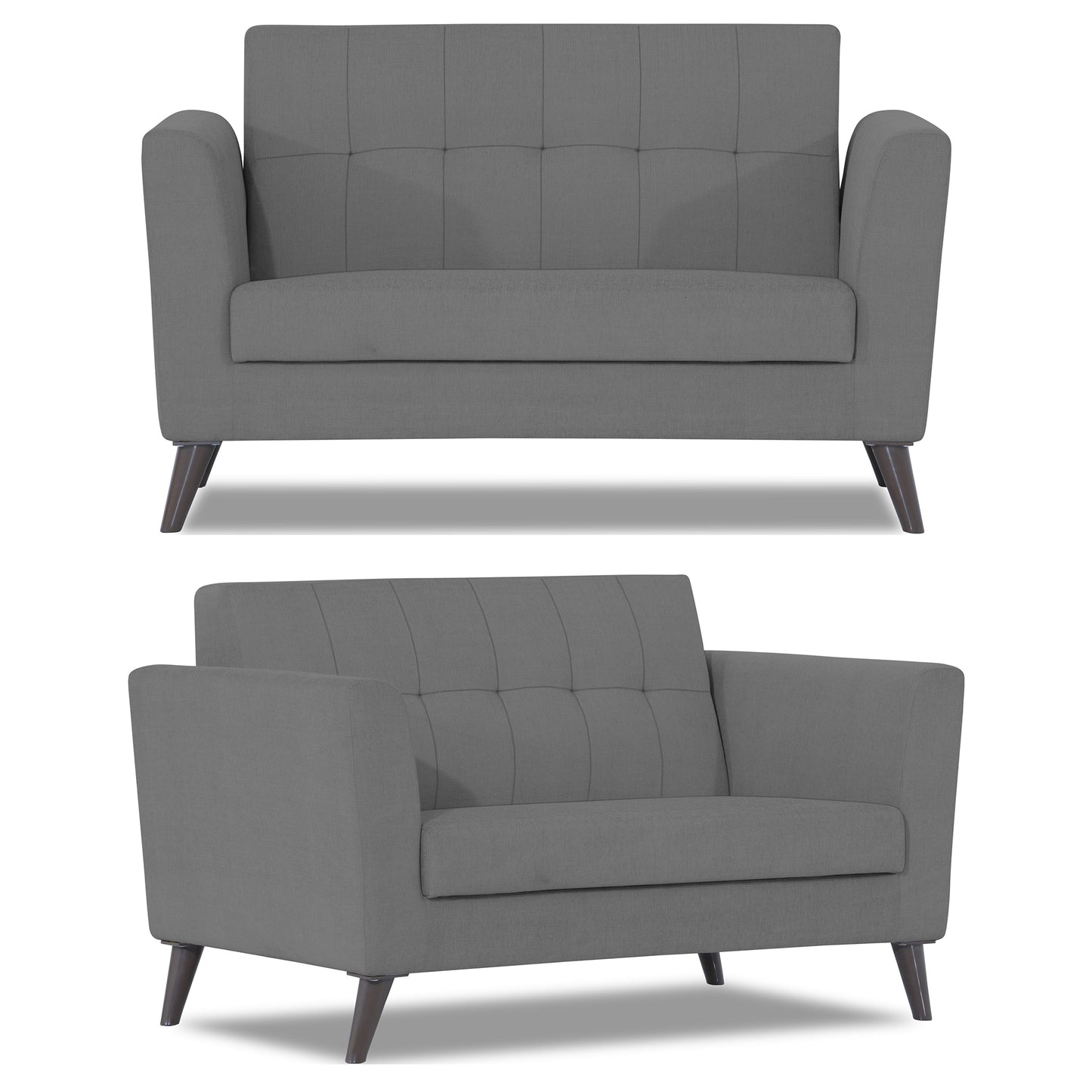 Adorn India Dannis 3+2 5 Seater Sofa Set (Grey) (3 Year Warranty)