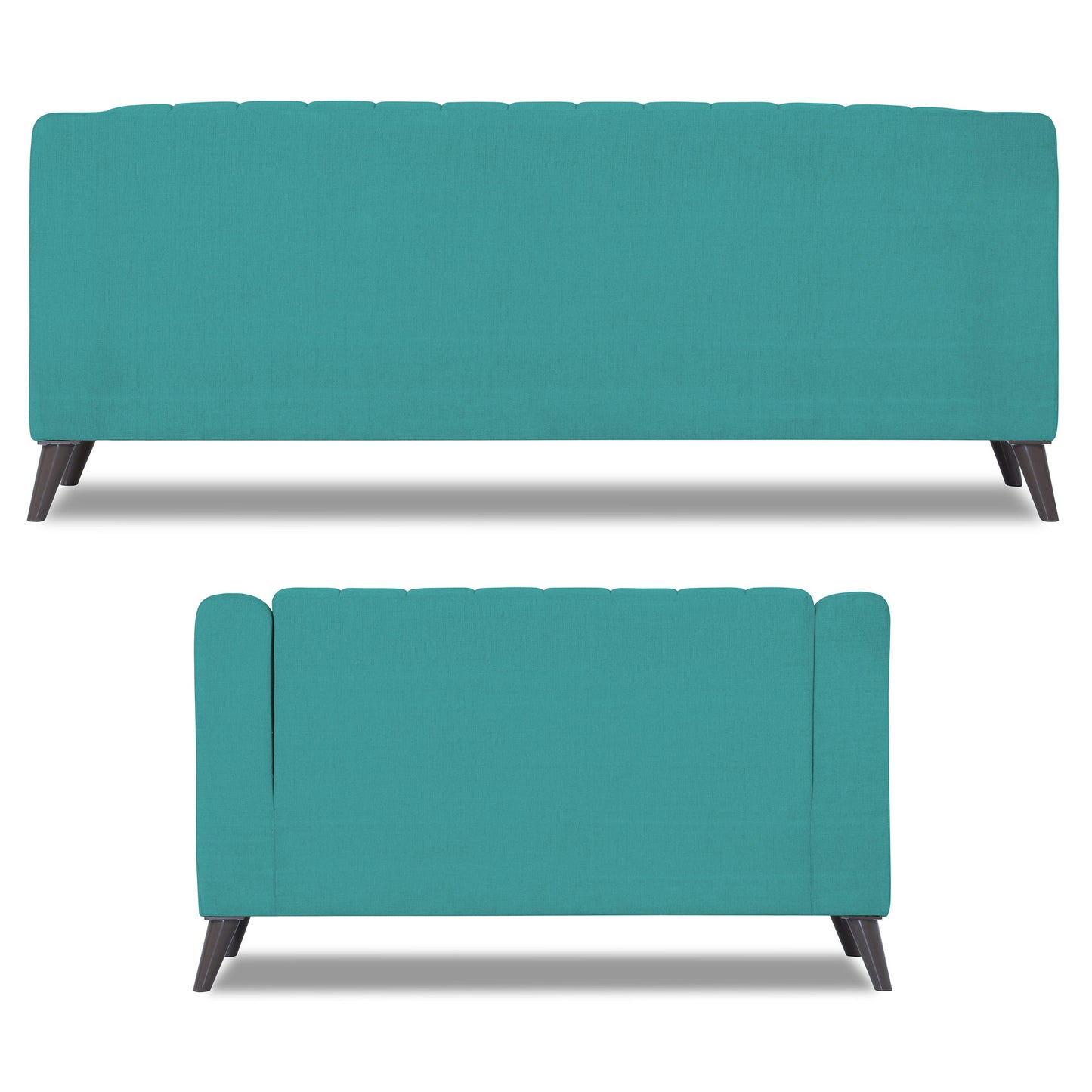 Adorn India Premium Laurel 3+2 5 Seater Sofa Set (Aqua Blue) (3 Year Warranty)