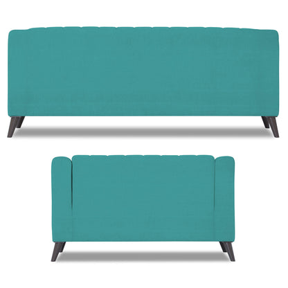 Adorn India Premium Laurel 3+2 5 Seater Sofa Set (Aqua Blue) (3 Year Warranty)