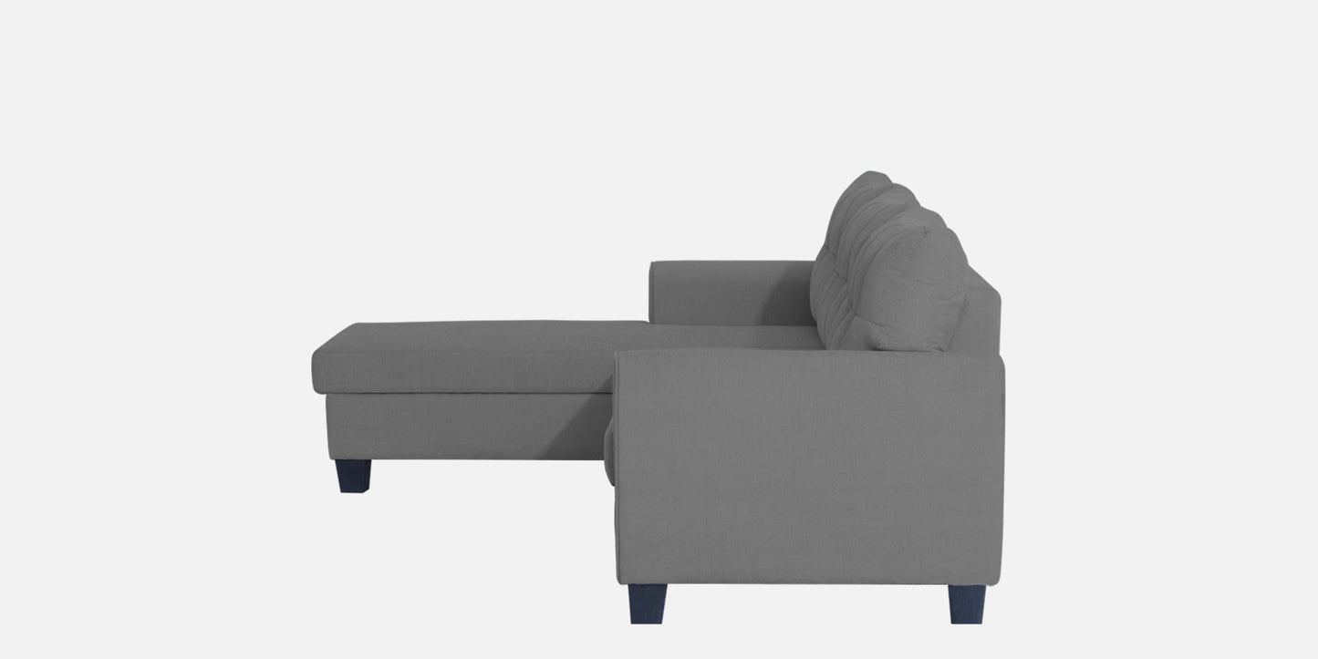 Adorn India Moris L Shape 6 Seater Sofa Set LHS (Grey) (3 Year Warranty)